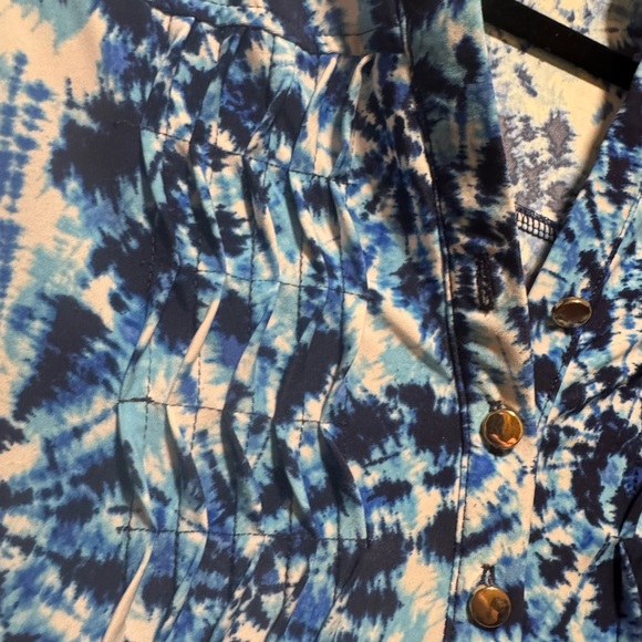 Blue Tie-Dye Women's Top - Picture 3 of 5